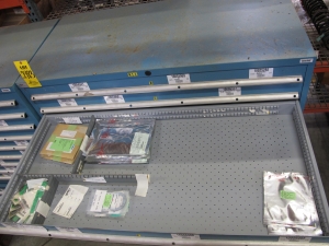 LISTA HEAVY DUTY 9-DRAWER PARTS CABINET W/ CONTENTS (W-50) LOADING & HANDLING FEE $25-